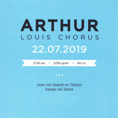 Geboortekaartje Arthur Luis Chorus